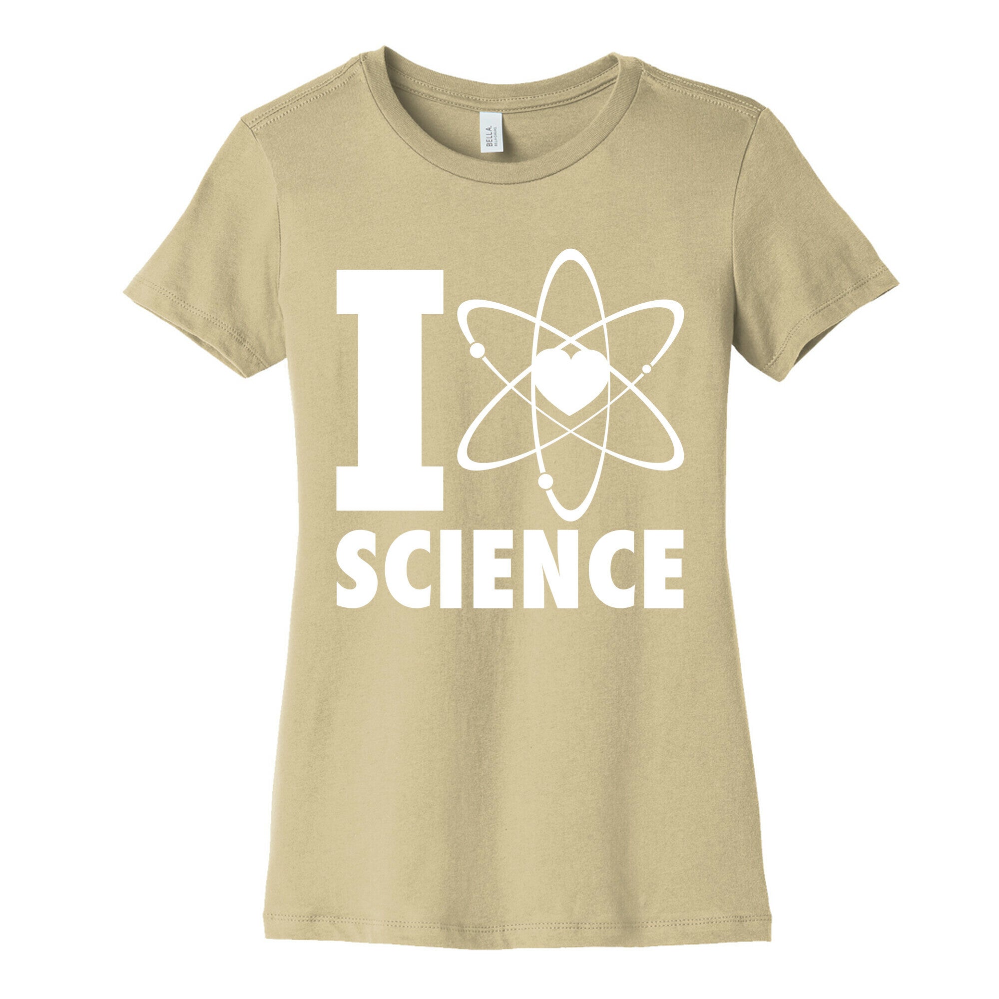 I Love Science (Atom Heart) (White Ink) Women's Cotton Tee